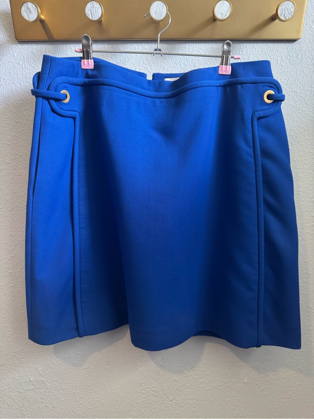 EUC Tory Burch Cobalt Blue A-Line Skirt with Gold-Tone Eyelets